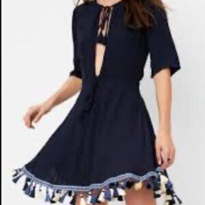 Tularosa Navy Blue Tassle Dress